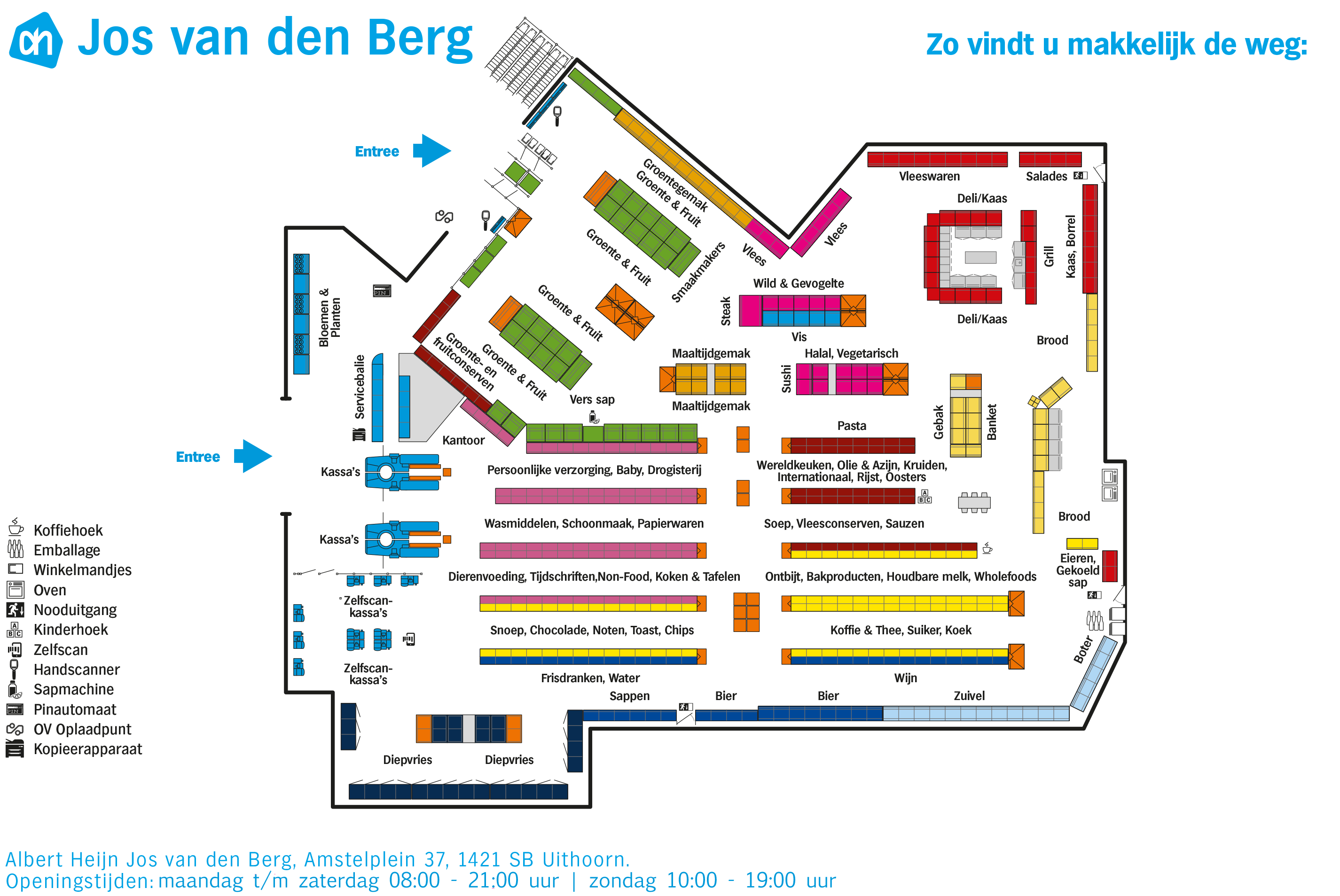 Plattegrond Albert Heijn Jos van den Berg Uithoorn